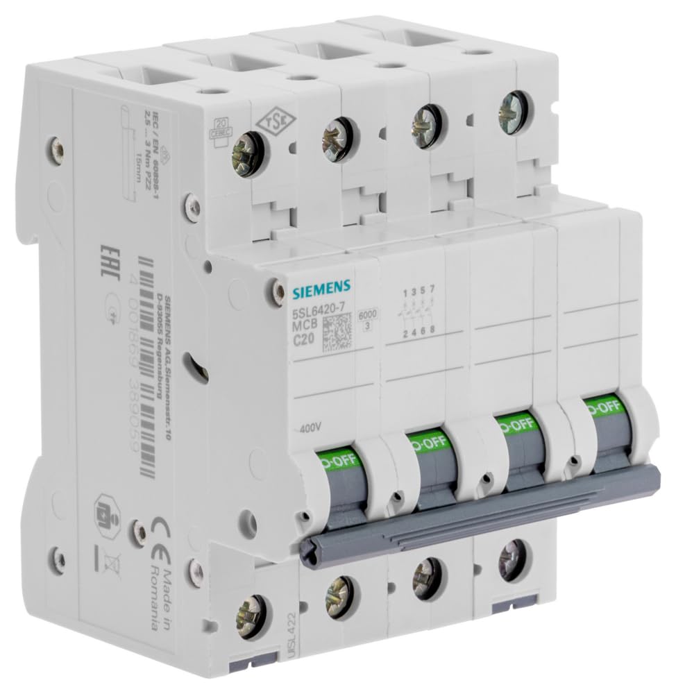 SIEMENS - Disjoncteur Tetrapolaire 20A Courbe C