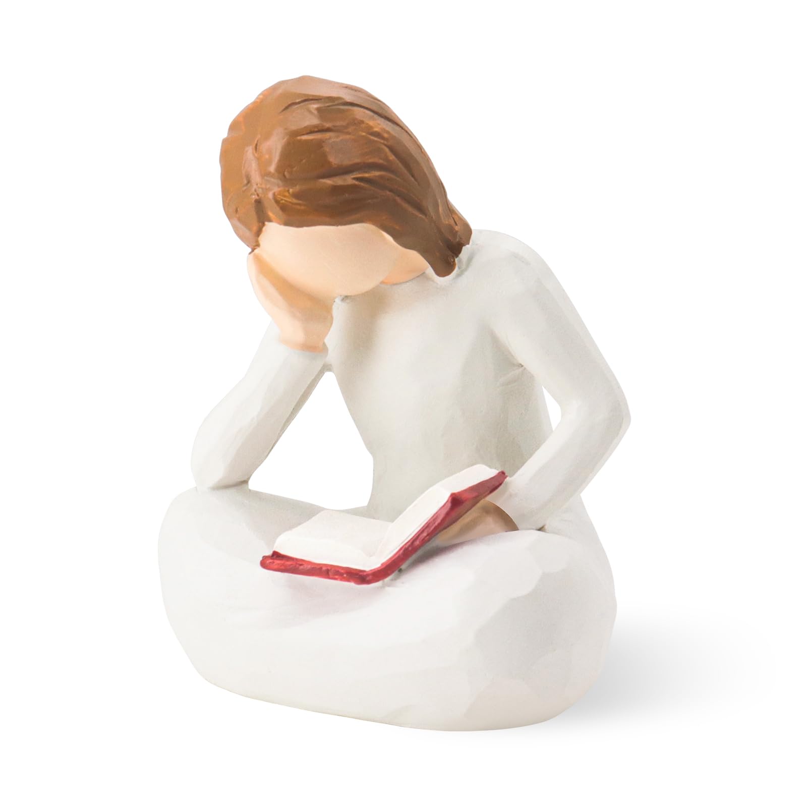 Figurine de femme liseuse en résine, statue décorative pour bureau et salon