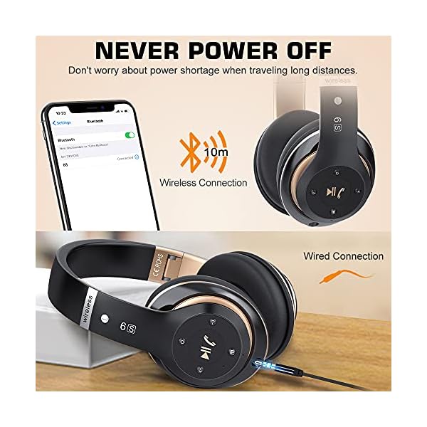 6S-Wireless-Bluetooth-Headphones-Over-Ear-Hi-Fi-Stereo-Foldable-Wireless-Stereo-Headsets-Earbuds-with-Built-in-Mic-Volume-Control-FM-for-PhonePC-Black-Gold PRTUKYT 6S Wireless Bluetooth Headphones Over Ear, Hi-Fi Stereo Foldable Wireless Stereo Headsets Earbuds with Built-in Mic, Volume Control, FM for Phone/PC (Black & Gold)
