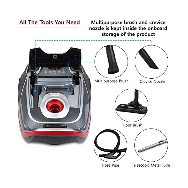 AGARO Twister 2200 Watts Dry Vacuum Cleaner with Powerful 25 kPa Suction Power & inBuilt Blower