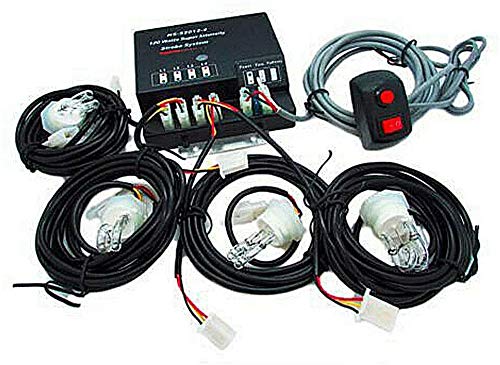 Emergency Hazard Warning Headlight,80 Watt 4Pcs Hid Hide-A-Way Bulbs Emergency Strobe Light Hazard Warning Headlight Strobe Light Kit System Fog Lamp Safety Light Dc12V #TOP1
