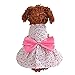 Xmiral Animale Domestico Cucciolo Carino Cane Vestiti Abiti Femmina Abito Eleganti Pet Abbigliamento Carnevale Matrimonio Cerimonia Plaid Gonna Sottile e Traspirante M Rosso