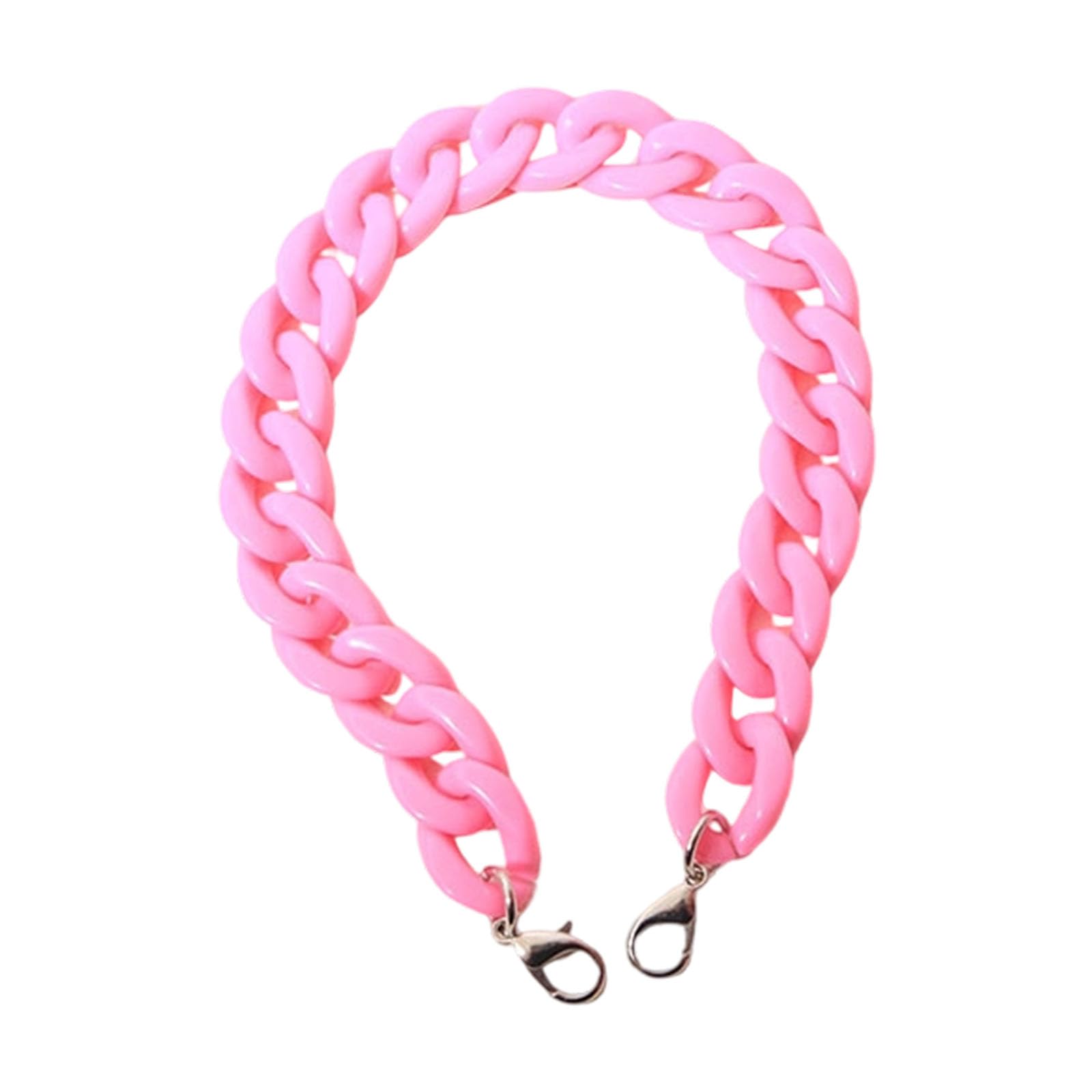CRFFZ Replacement Shoulder Strap Acrylic Purse Chain Straps with Metal Hook 60cm Handbag Chains Handle for Women Purses Making Chain Strap for Purses