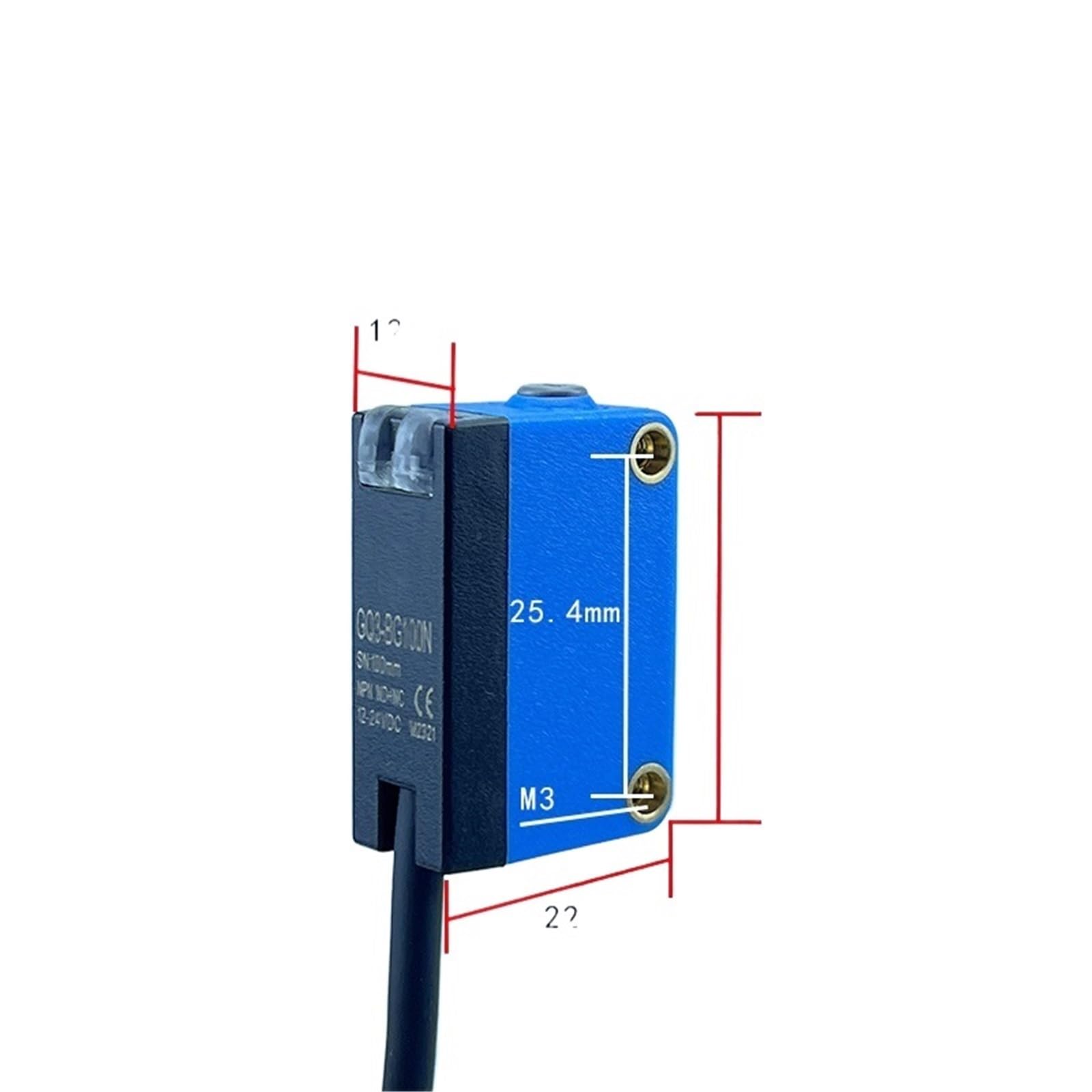 Czujnik punktu tłumienia tła z widoczną odległością wykrywania światła czerwonego 100 mm, Gq3-bk100n(GQ3-BK100N NPN)
