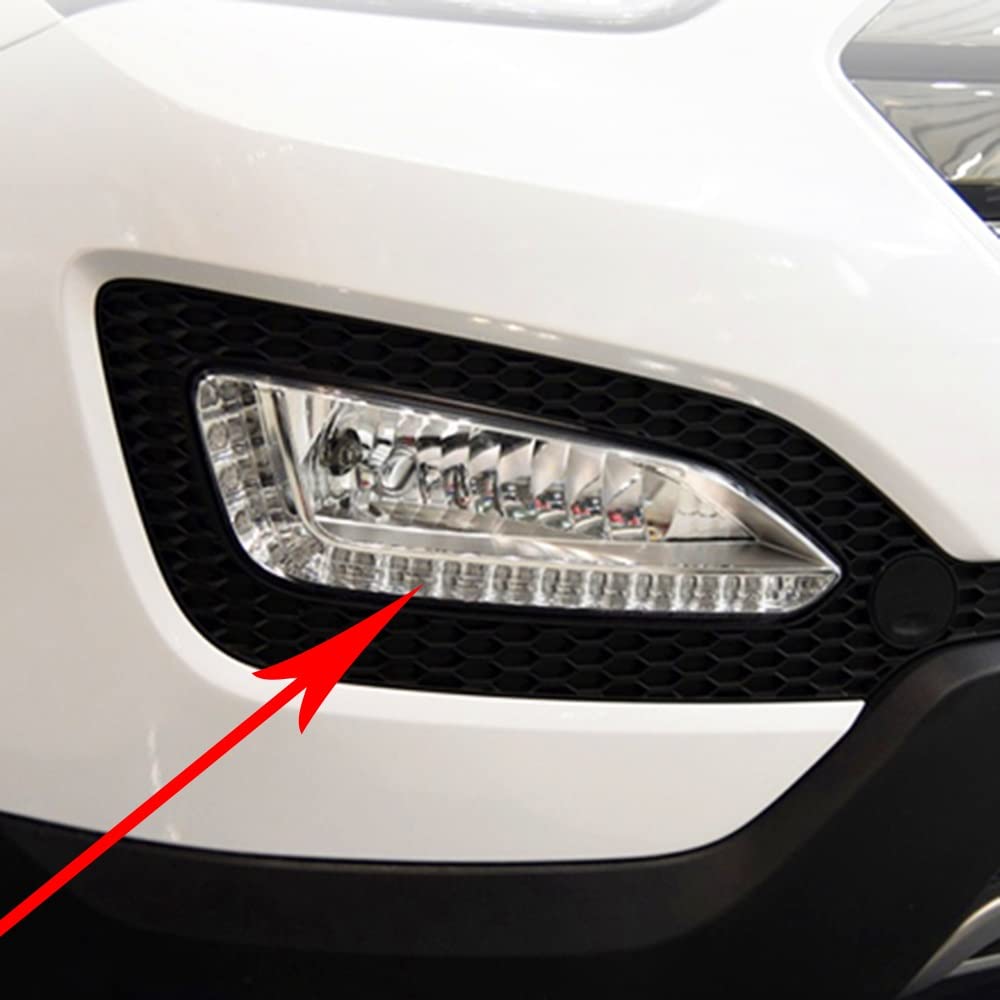 Feux De Jour DRL Pour Santa Fe / IX45 2013-2015 – Noir, LED Blanc – Remplacement Antibrouillard