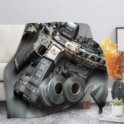 Couverture polaire microfibre rifle 3D douce et chaude lit tactical setup