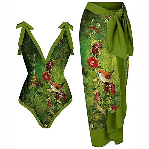 Maillot de bain imprimé peinture d'huile et jupe de plage pour vos sessions de surf
