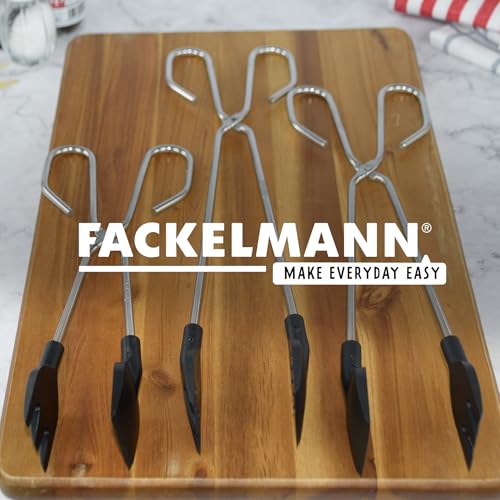 Miniatura 7 de Fackelmann Tenacillas De Cocina Con Palas De Nylon, Pinzas Largas De Precisión Para Carne, Pescado, Jamón, Barbacoa, Ensalada Y Para Croquetas, Acero Inoxidable, 25 X 8 X 4 Cm, 1 Ud