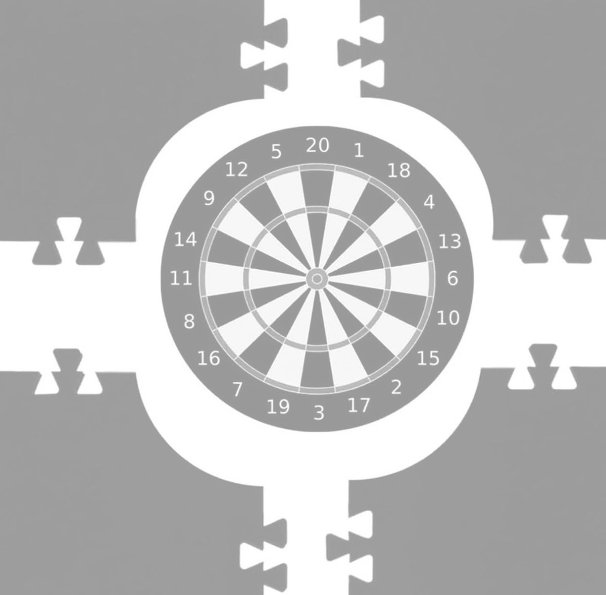 Dart Catchring Surround, 4-częściowa ramka tarczy do darta, pierścień do łapania darta, do ochrony ściany, ochrona płyty tylnej, kolor szary