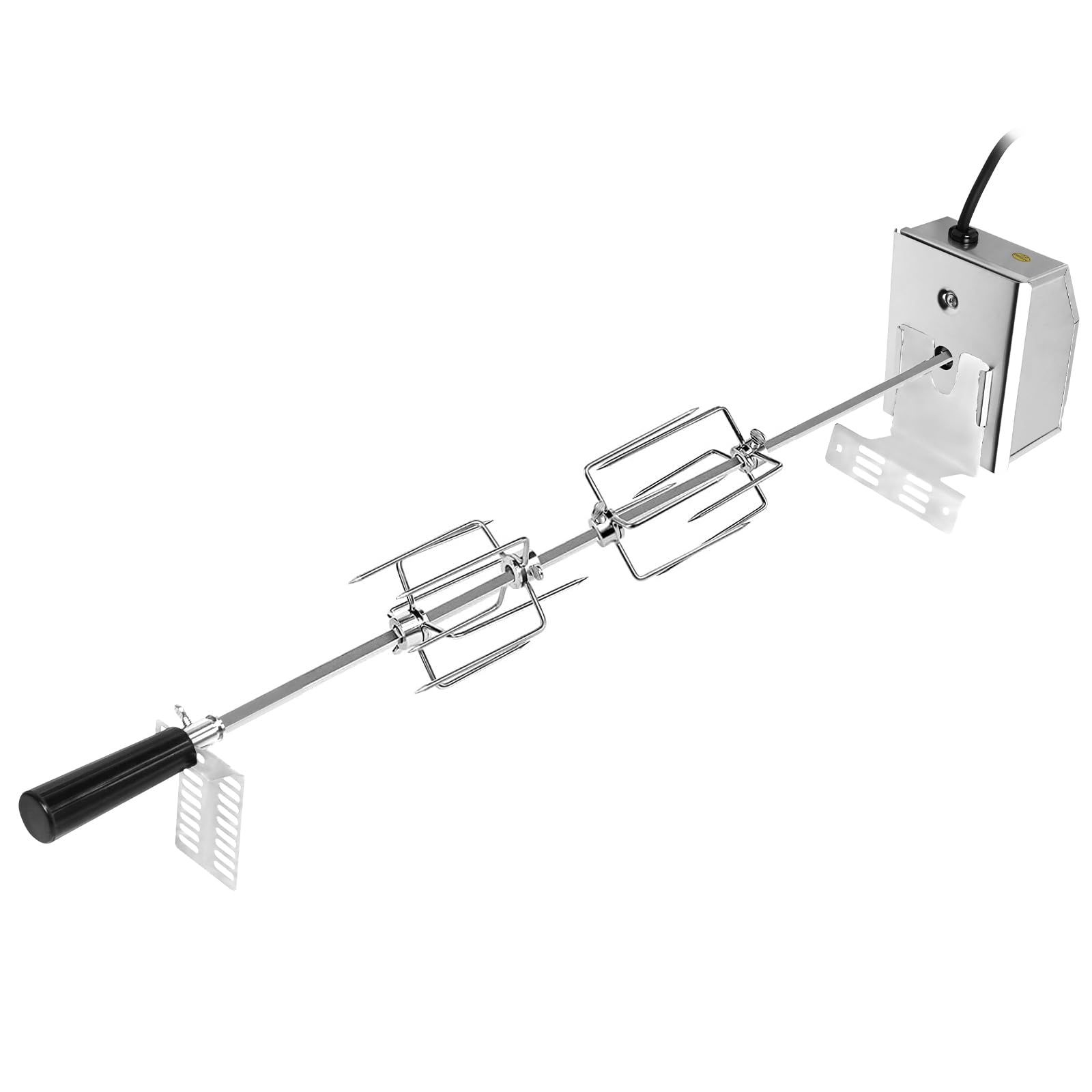 FIVMEN Grillspieß Edelstahl 117cm Drehspieß Grill Set mit Motor und 4X Fleischnadeln Elektrischer Drehspiess Set für Gasgrill Rotisserie Gasgrill Zubehör 220V-240V