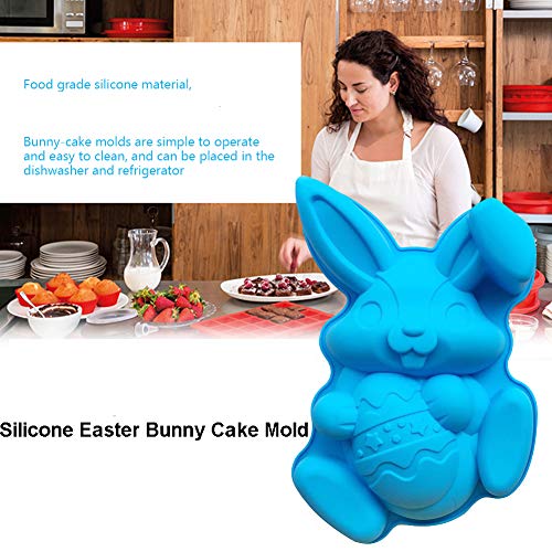 image for LONEA 2 PCS Easter Bunny Egg Silicone Mold for Cake Jelly Pudding Coco