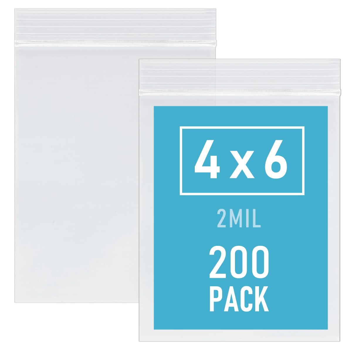 4 x 6 Inch 200Pcs Small Plastic Bags 2 Mil Small Zip Bag Transparent Jewelry Bags Reclosable Clear