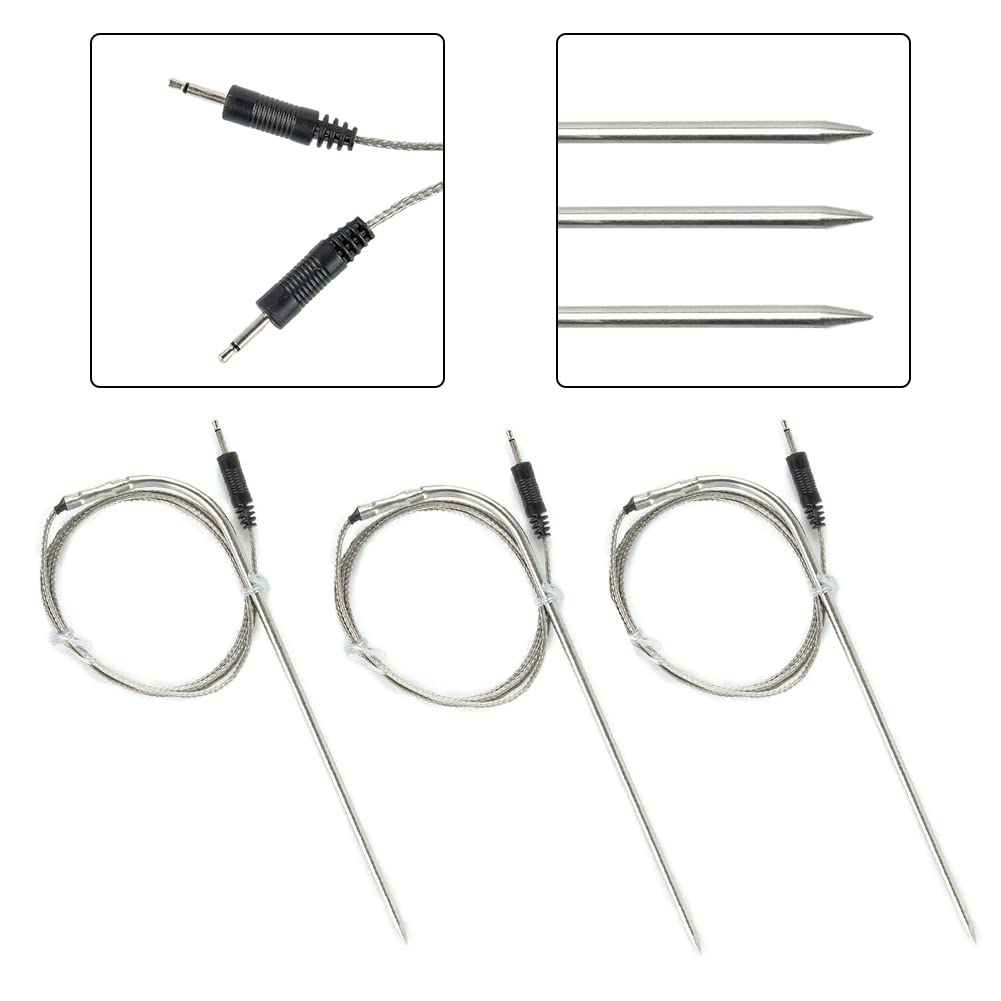 INKBIRD Ersatz-Grillthermometer, farbige Sonden, 4er-Pack, Set für Inkbird-Thermometer, 119,9 cm, Edelstahl-Sonden, nur kompatibel mit IBBQ-4BW, IBT-24S und IBT-26S