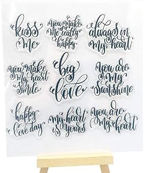 Welcome to Joyful Home 1pc Kiss me Love Happy Valentines Day Big Love Rubber Clear Stamp for Card Making Decoration and Scrapbooking 16.5x18cm
