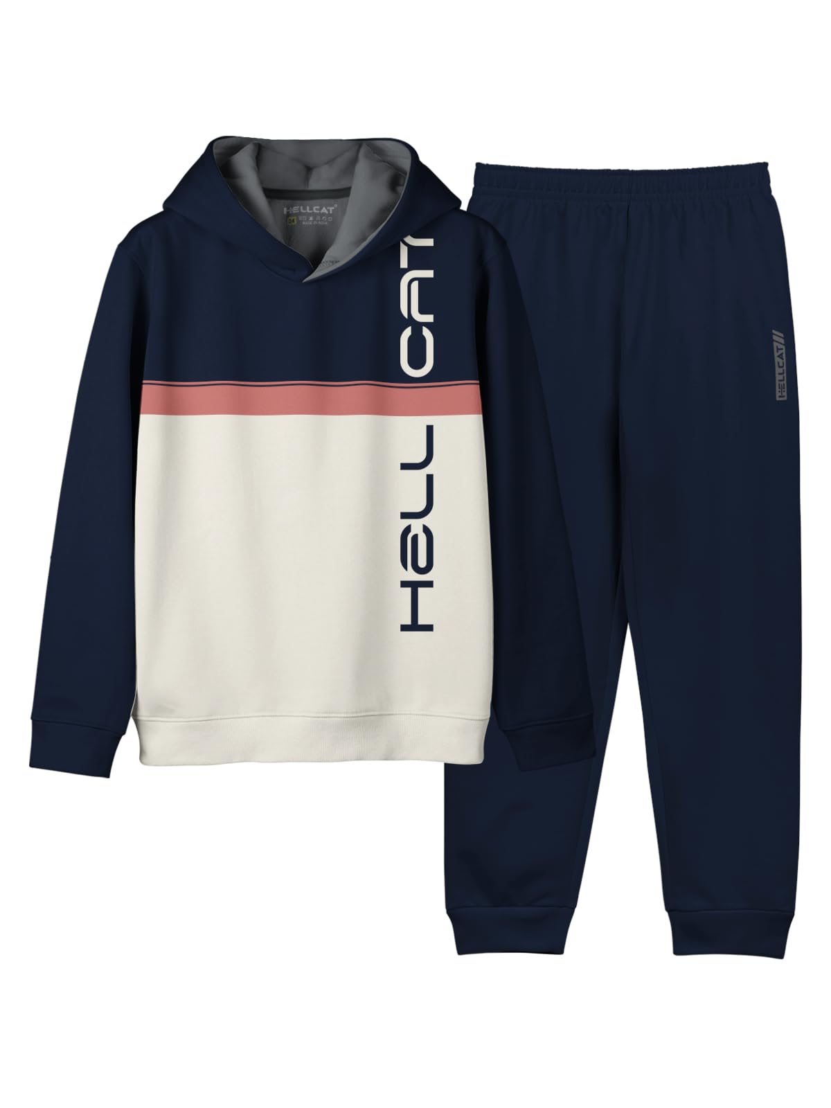 HELLCAT Printed Cotton Blend Full sleeve Hoodie T-shirt Jogger Trackpant Clothing Set for Boys-image-23
