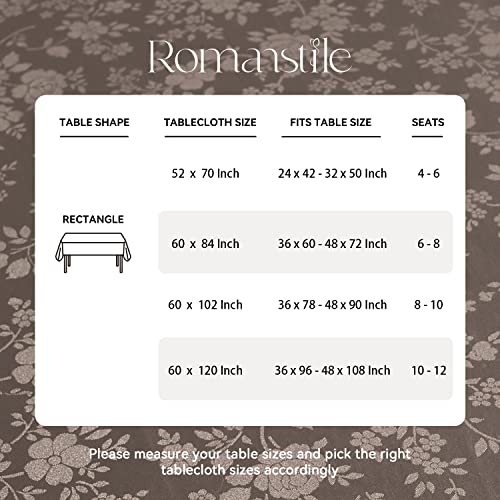 Image of Romanstile Waterproof Vinyl Tablecloth Rectangle, 60 x 102 Inch, Rose Coffee