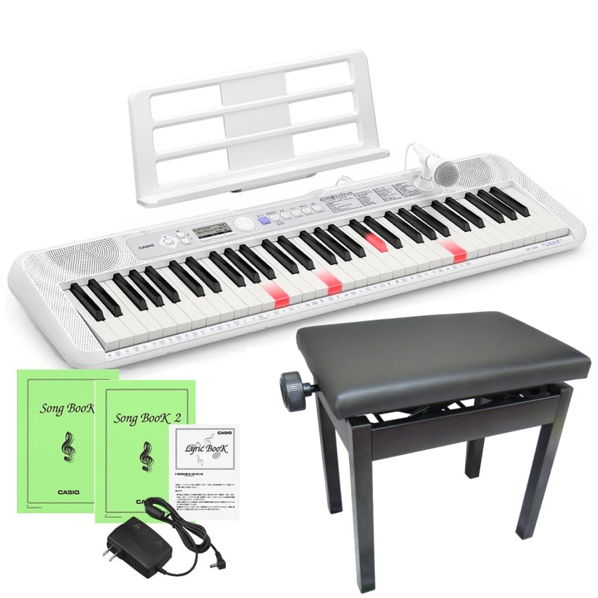 Amazon | キーボード LK-330【高さ調整できるピアノ椅子(黒)付】楽器 