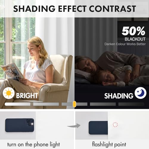 Image of MIULEE 4 Panel Set Short Bedroom Blackout Curtains 54 Inch Long Pure White | Thermal Curtains for Summer Heat, Light Blocking Privacy Window Drapes, Top&Bottom Rod Pocket