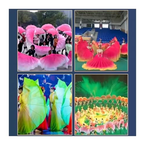 Accesorios baile apertura con abanicos de vela de gasa fluida gradiente para escenario de 85cm 6