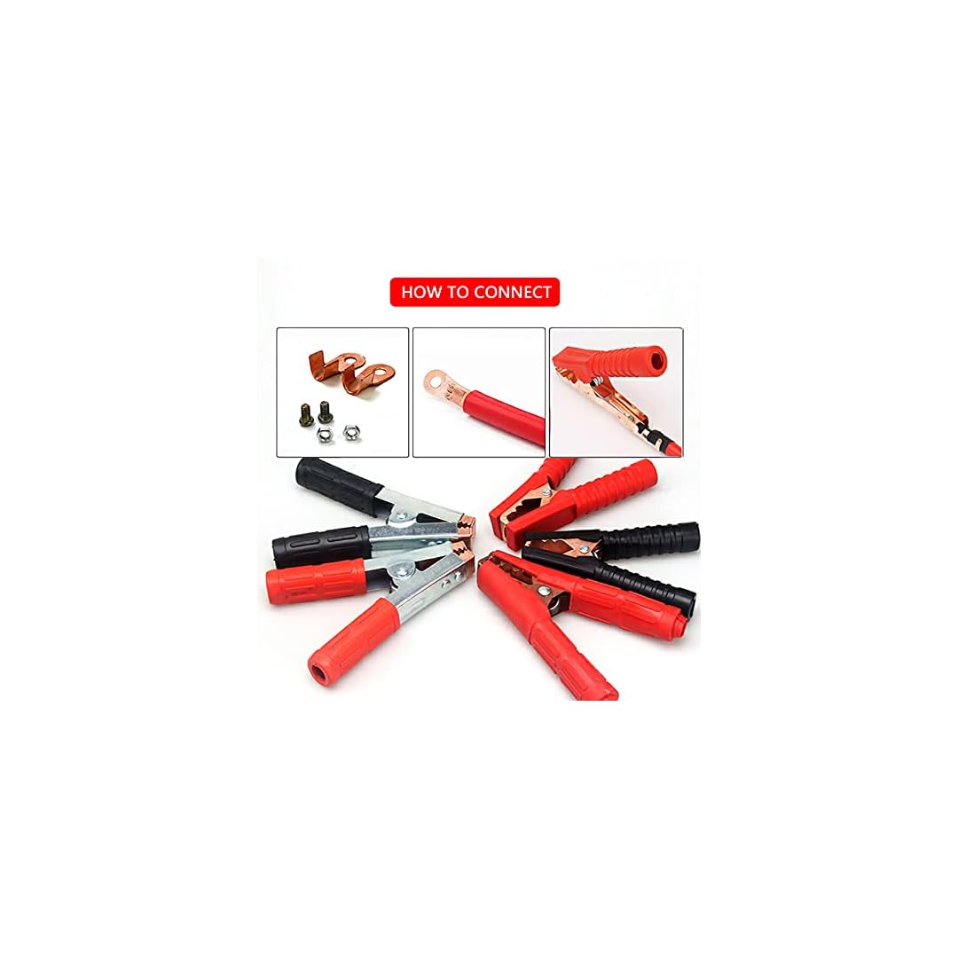 300A Heavy Duty Battery Charger Clamps , Replacement, Pure Copper, Insulated Handle for Boat Car Battery Jumper Clip Red…