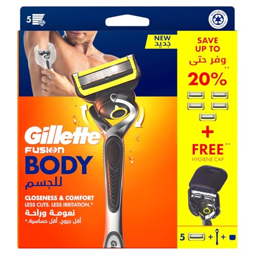 Gillette Fusion Body Mens Refillable Blades: 5 Blades Refills