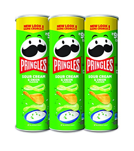 Image of Kellogg's Pringles Sour Cream And Onion, 3 X 107 Gram