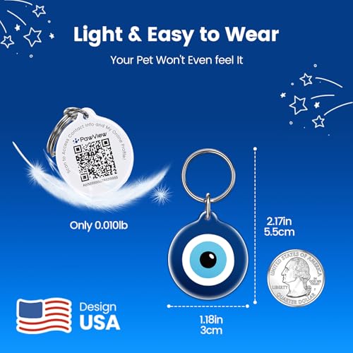 PawView 2 Packs QR Code Dog Tag UK -Personalized Pet ID Tag Resin Dog Collar Tag for Lost Pet Recovery, Real-time scan alerts - Image 2