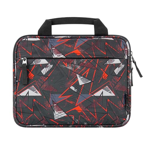 Choco Mocha Kids Tablet Bag Fire HD 8 10 Tablet Carrying Case, Kids Tablet Sleeve for iPad & Kindle Edition & Chromebook 12.5 Inch, Geometry Black