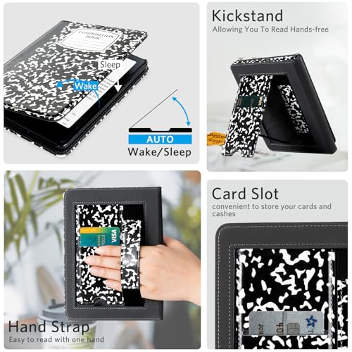 Image of CoBak Stand Case for 7 inch Kindle Paperwhite 12th Gen 2024 and Kindle Colorsoft with Hand Strap - Compatible with iPhone MagSafe, for Samsung /Belkin /Anker Wireless Charging Pads, Durable, Auto Sleep Wake