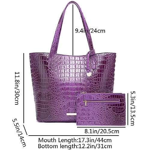 Bolso Tote de Mujer con Estampado de Cocodrilo y Billetera 2pz miniatura 2