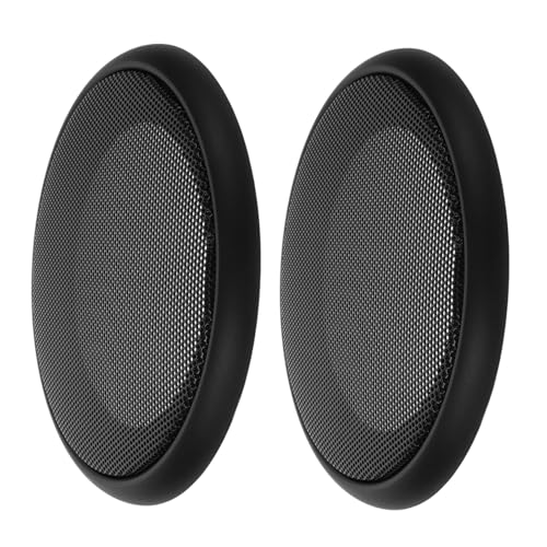 LRXIYODE 2個 カースピーカーグリルカバー ブラックメッシュ 車用サブウーファー保護カバー 簡単取付 汎用モデル対応 車内オーディオ装飾