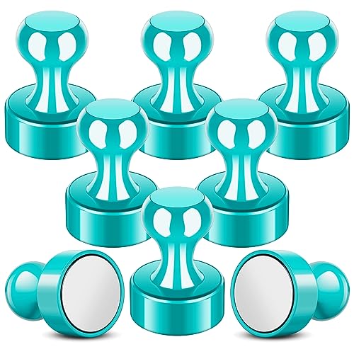 Fridge Magnets, 8 Pcs Blue Neodymium Magnets Push Pins, Strong Magnet, Magnetic Thumb Tacks, Magnetic Push Pins for Whiteboard, Magnet for Fridge, Office, Map, Photo
