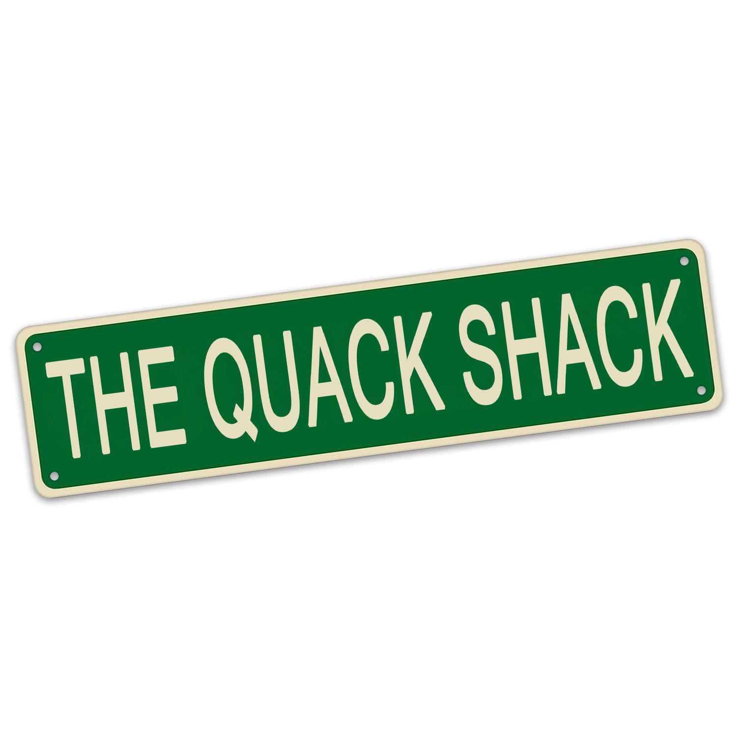 The Quack Shack Tin Sign Street Funny Metal Sign Wall Decor for Bedroom Farm Home Bar Garage Man Cave Wall Art 4x16 Inch