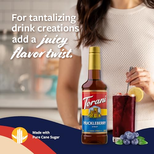 image for Torani Huckleberry Syrup for Drinks, Flavoring for Iced Tea, Lemonade,