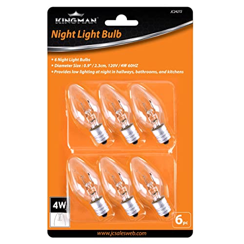 (2 Pack) Kingman Night Light Bulb Warm White Replacement Bulbs (6 per Pack), 4W 120V