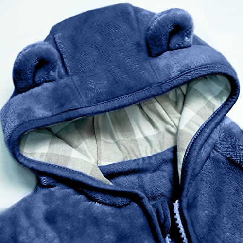Volunboy Toddler Bear Jacket Zip-Up Fleece Hoodies Navy Baby Girls Boys Sweatshirt Fall Outwear 12-18Months #TOP4