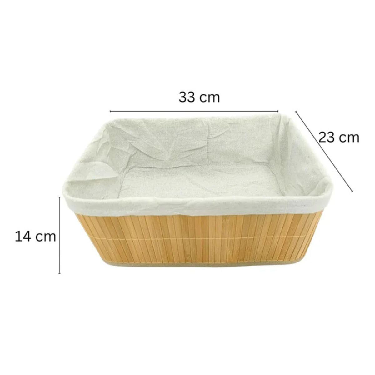 Bamboostan Bamboo Storage Basket Set of 4 | Rectangle | One Size | Organizer Baskets | Home Storage | Multipurpose Organizer 3