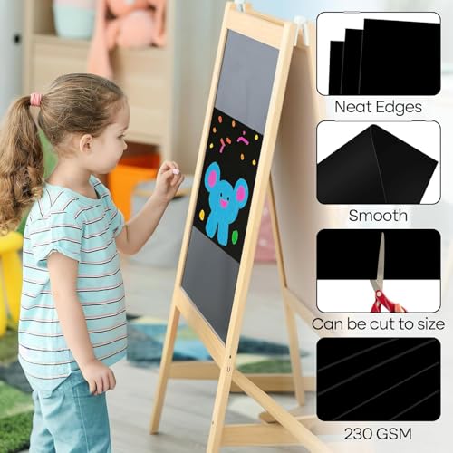 Image of 18 Pcs Black Poster Board Paper 11x14, ROOKEA Vision Boards Posterboard Bulk for School Projects Classroom Arts Craft Presentations Drawing Scrapbooking Blank Graphic Display