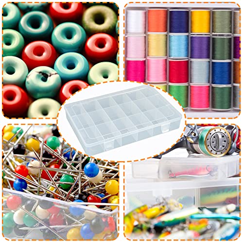 Image of 2 Packs 30 Large Grids Sewing Thread Organizer Storage Box,with Adjustable Dividers,Clear Plastic Container Holder for Embroidery,Washi Tape