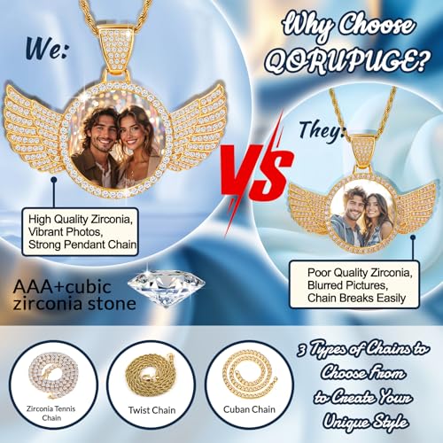 Picture Necklace Personalized Photo, Custom Necklace with Picture Personalized Circle Chain Pendant Customized Necklaces Memorial Gifts for Women Men Birthday Christmas Valentine's Day Anniversaries4