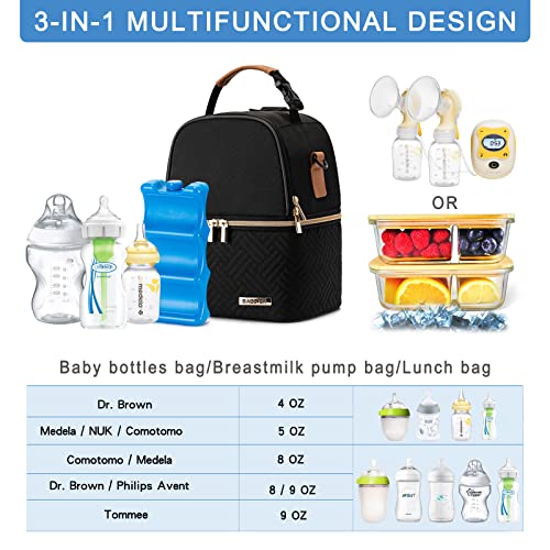 image for BABEYER Breastmilk Cooler Bag with Ice Pack Fits 6 Baby Bottles up to 