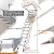 INTSUPERMAI Attic Ceiling Ladder Ti-Mg Alloy Retractable Folding Extension Loft Stairs Scissor Structure Attic Stairs Pull Down Ceiling Max 10.5ft Height (31.5×39.37in White)