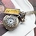 Onwon Vintage Drink Me Pocket Watch Necklace Quartz Watch Alice in Wonderland Rabbit
