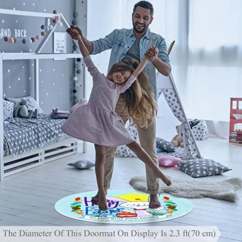Tapis lapin de Pâques rond 1m pour réchauffer la chambre d'enfant - 7