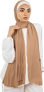 وشاح من الشيفون بيليسه - خفيف الوزن وأنيق لا يتأثر بمرور الزمن - حجاب ناعم وشفاف وجيد التهوية للنساء باللون البيج