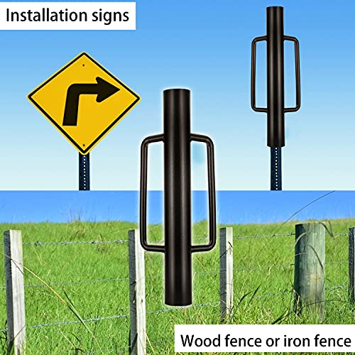 MIXXIDEA Fence Post Driver T Post Head Fence with Handle Steel Post Hole Digger Hand Post Rammer