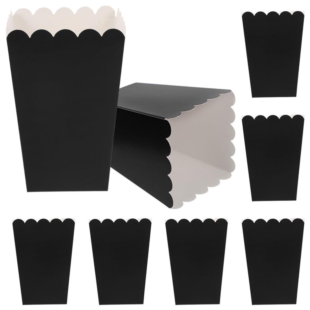 Caja de Palomitas de Maíz de Papel Negra, 100 Unidades