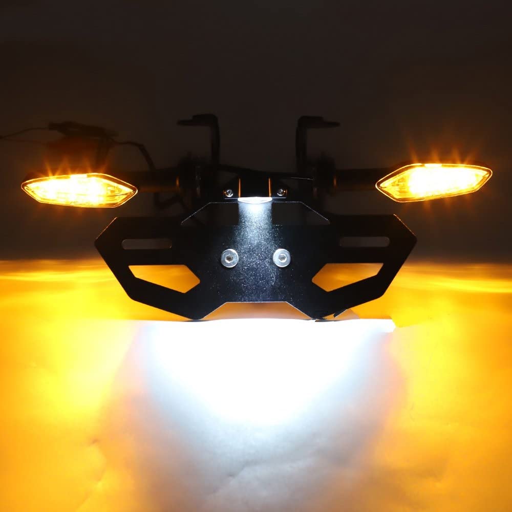 Support Plaque Immatriculation Moto LED Blanche - Compatible MT-09 Tracer FJ-09 2015-2020