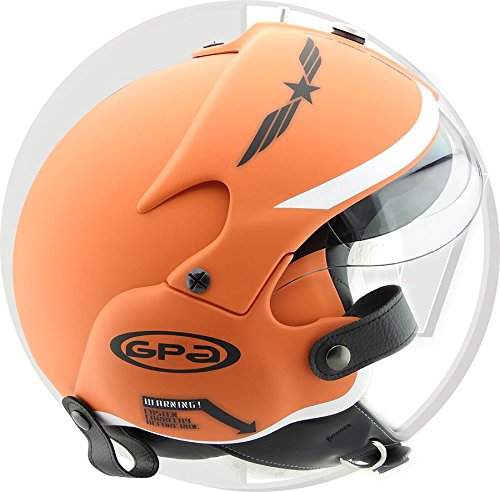  OPEN FACE SCOOTER HELMET OSBE GPA AIRCRAFT TORNADO ORANGE ARMY TR1 UK 59-60CM LARGE