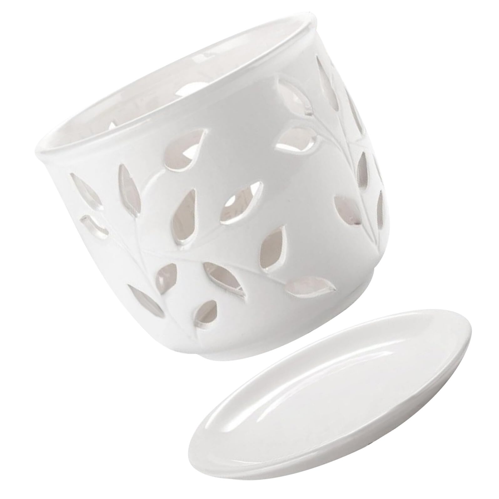 Biały Ceramiczny Doniczka z Otworami Doniczka Do Orchidei i Roślin Doniczkowych z Drenażem Do Wnętrz i Ogrodu Wspiera Zdrowy Wzrost Korzeni i Łatwą Pielęgnację